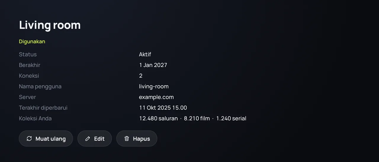 Detail sumber di Zapvo: status, tanggal berakhir, koneksi, dan ukuran koleksi